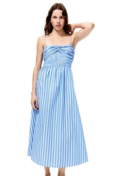 H&M Korsajı Büzgülü ve Askılı Elbise