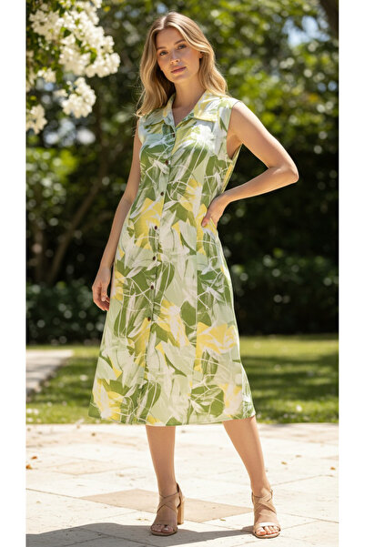Generic Women A-Line Sleeveless Dress with Extra Short Sleeves