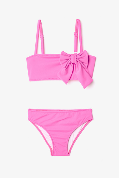 Penti Set de bikini cu bandă cu fundă pentru fetiță roz