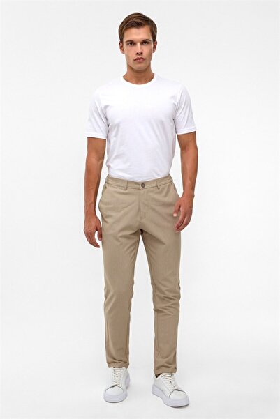 SÜVARİ Bej Slim Düz Jogger Pantolon
