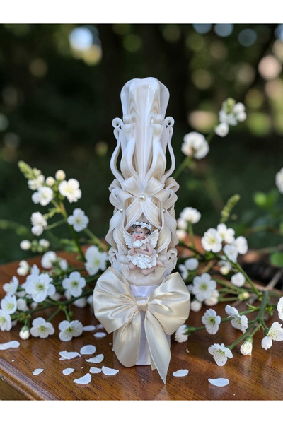 LumanariRegale Lumânare sculptata botez, 30 cm.