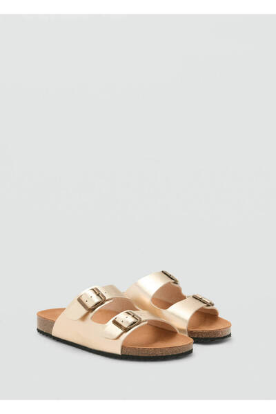 Mango Teen Metalik tokalı sandalet