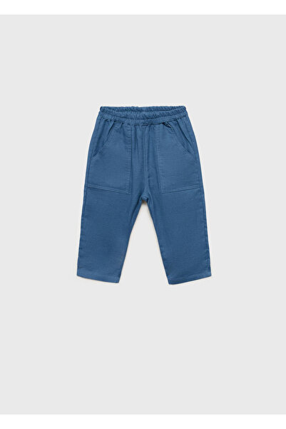 MANGO Baby Teksturirane pamučne pantalone