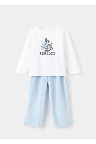 MANGO Baby Desenli uzun pijama