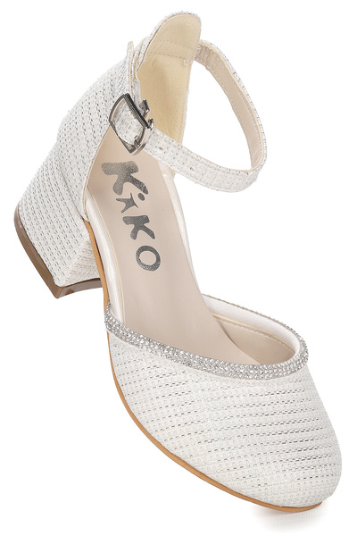 Kiko Kids Ressa Çupra Taşlı Kız Çocuk 5 Cm Topuklu Sandalet Abiye Ayakkabı