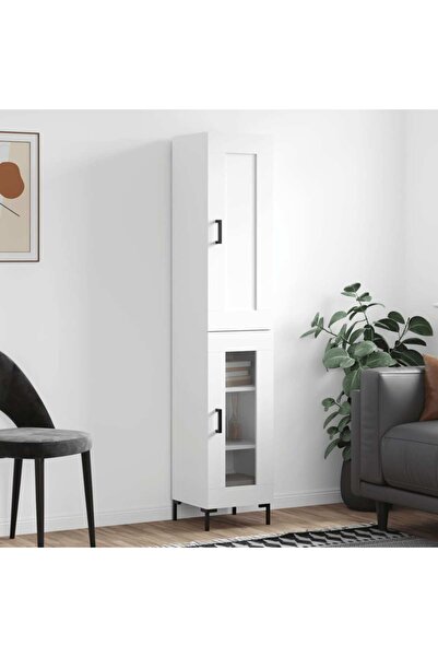 Concept Dulap înalt, alb, 34,5x34x180 cm, lemn prelucrat