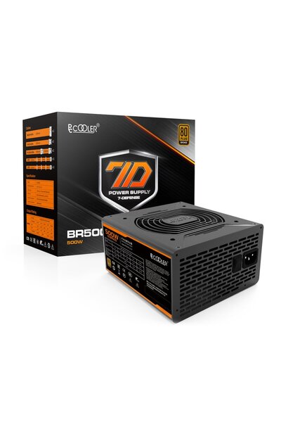 PCCOOLER източник 500W истински GI-BR500, вентилатор 120 мм PWM, 80 Plus Bron...