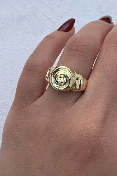 Leo'Stone Vintage Series Rose Motif Spiral Form Adjustable Women's Steel Ring