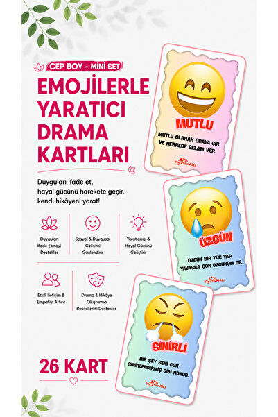 Yogatoon Kids World بطاقات دراما إبداعية بحجم الجيب مع الإيموجيز - مجموعة تطو...