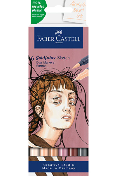 Faber Castell Set de markere pentru schițe cu 2 vârfuri, 6 bucăți, GOLD FABER...