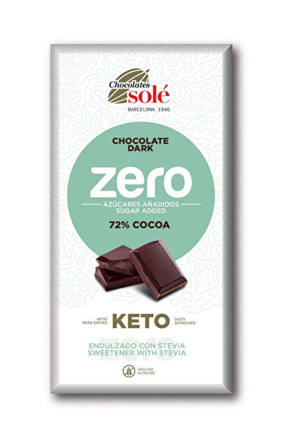 Chocolates Sole Ciocolată neagră cu stevia, minim 72% cacao, 100g
