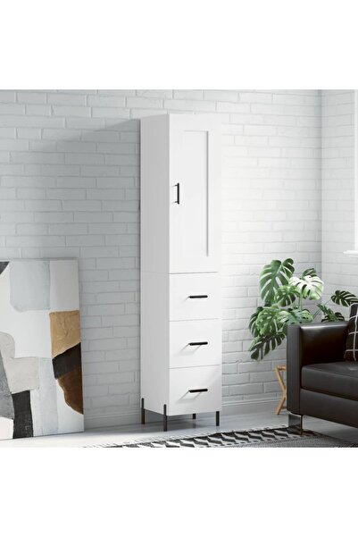 Concept Dulap înalt, alb, 34,5x34x180 cm, lemn prelucrat