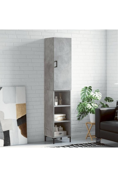 Concept Dulap înalt, gri beton, 34,5x34x180 cm, lemn prelucrat