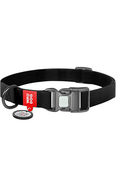 WAUDOG Zgardă pentru câini, WAUDOG, impermeabilă, cu QR, neagră, XL, 38-58 cm...