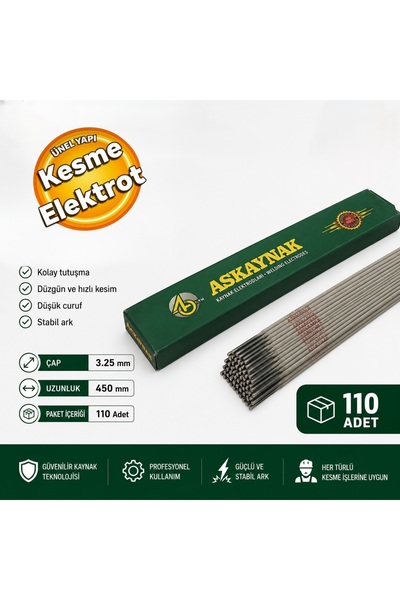 Askaynak As Kesme Elektrod 3.25x450 Mm (110'lu Paket)