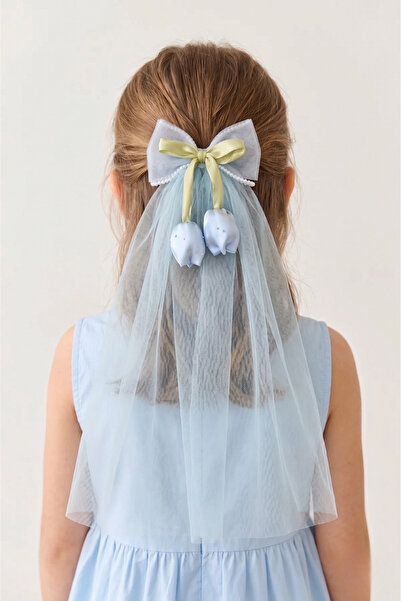 Luludy Kids Duvaklı Lale Figürlü Kız Çocuk Klips Toka