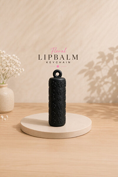 Belupa Flower Pattern Lipstick Holder Keychain Lip Balm Container Portable Ma...