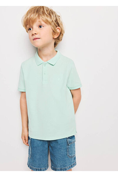 MANGO Baby Kısa kollu pamuklu polo gömlek