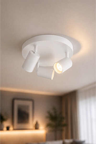 VENON Lorex BEYAZ 3LÜ PLAFONYER Modern LED Spot Lamba 💖 GU10 Uyumlu GÜNIŞIĞI...
