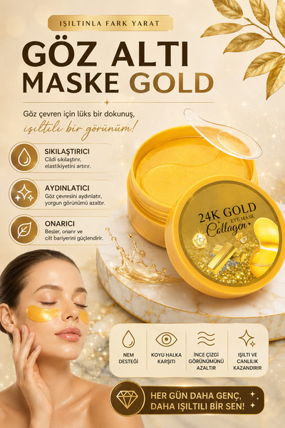 SETBEAUTY Göz Altı Aydınlatıcı Sıkılaştırıcı ve Onarıcı Collagen Gold Göz Alt...