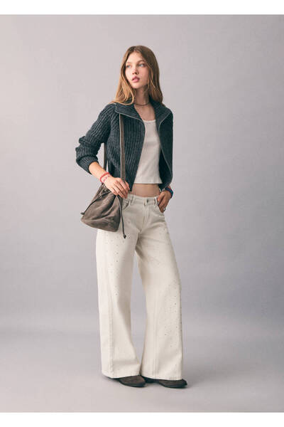 Mango Teen Kristal taşlı jean pantolon