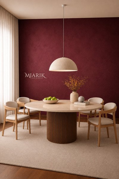 MIARIK DESIGN Walie - Yuvarlak Ahsap Yemek Masasi