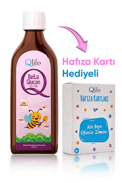 Qlife Beta Glukan C Vitamini ve Çinko ve Propolisli Çilek Aromalı Şurup 150 ml