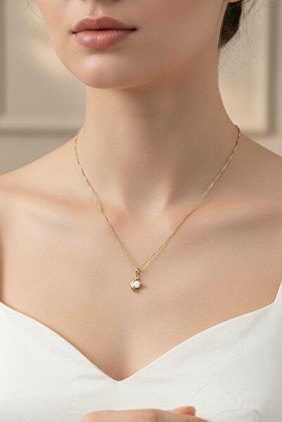 XUPING JEWELRY Stil Incisi/Xupıng Jewelry 14 Ayar Altın Kaplama Ay Yıldız Zir...