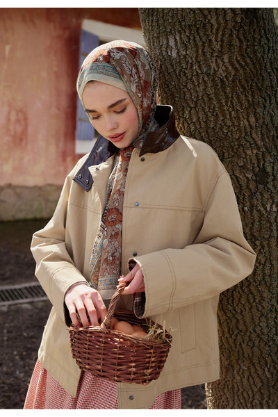 Freshscarfs Toprak Adella Desen İpek Krep Şal