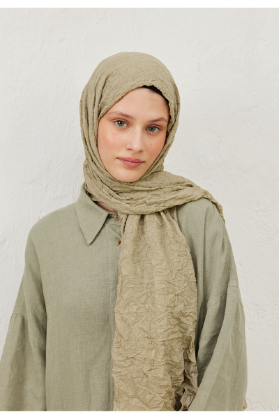 Freshscarfs Uçuk Yeşil Vual Crash Şal