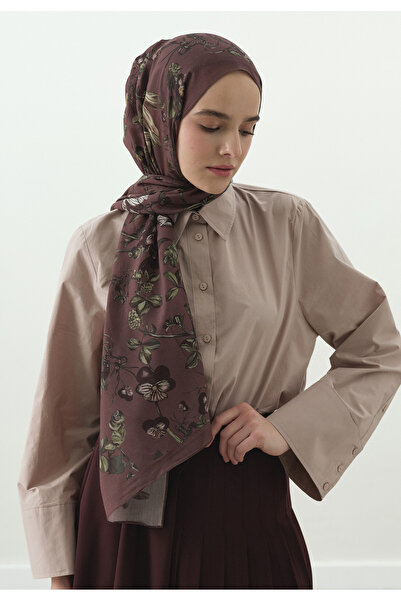 Freshscarfs Șal din bumbac și viscoză cu model Gisele, culoare trandafir uscat