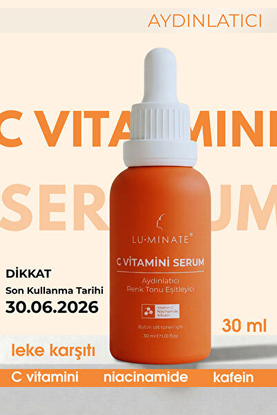 Luminate C Vitamini Serum Arbutin Niacinamide Leke Karşıtı Aydınlatıcı Cilt T...