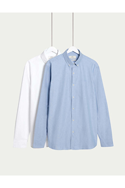 Marks & Spencer Ultimate 2’li Regular Fit Saf Pamuk Oxford Gömlek