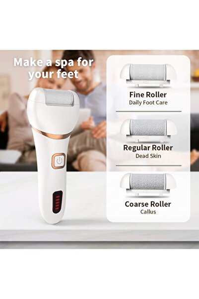 Arabest Electric Foot File Callus Remover, USB Rechargeable Foot Exfoliator w...