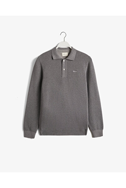 Gant Erkek Gri Regular Fit Klasik Yaka Kazak