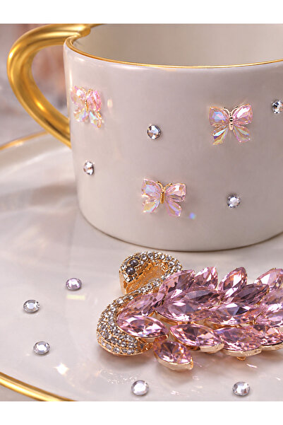 luxurychampagnetr فنجان قهوة فاخر بتصميم البجعة - هدية الخطوبة والوعد والزفاف