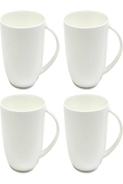 B & S B&S Metro White Matte Bullet Mug Set of 4 – 12oz Modern Ceramic Coffee ...