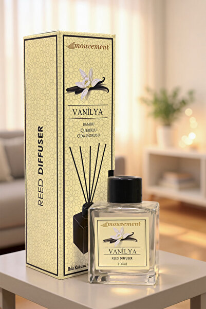 MOUVEMENT Vanilya Sıcaklığı 100 ml Bambu Çubuklu Oda Kokusu – Yumuşak ve Sıcak Bir Ortam Katın