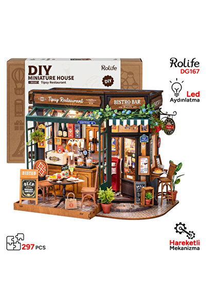 Rolife DG167 İçkili Restoran (Tipsy Restaurant) DIY Minyatür Maket Model Seti...
