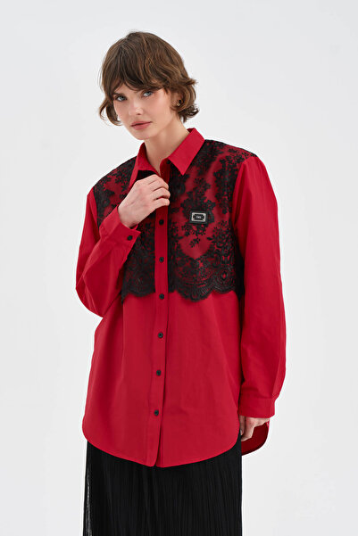 tw3 Women's Lace Detailed Design Shirt