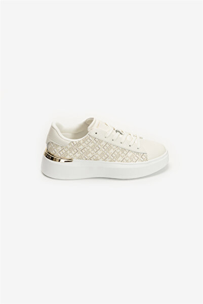 Tommy Hilfiger Th Monogram Platform Kadın Sneaker Beyaz