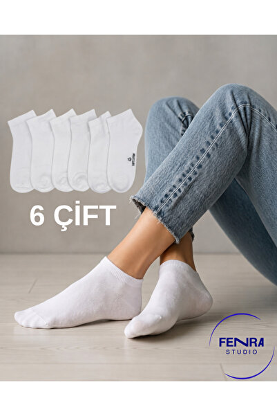 FENRA STUDIO Șosete albe fără cusături, pachet de 6 - șosete confortabile din...
