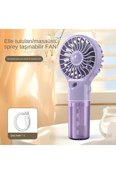 Inovaxis Şarjlı Su Buharlı Mini El Vantilatörü 4 Hız Kademeli Taşınabilir Fan...