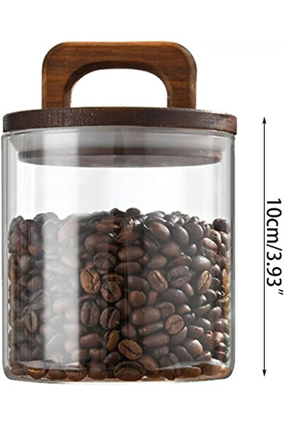 Arabest Glass Storage Jars with Wood Handle Lids, Airtight Clear Containers f...