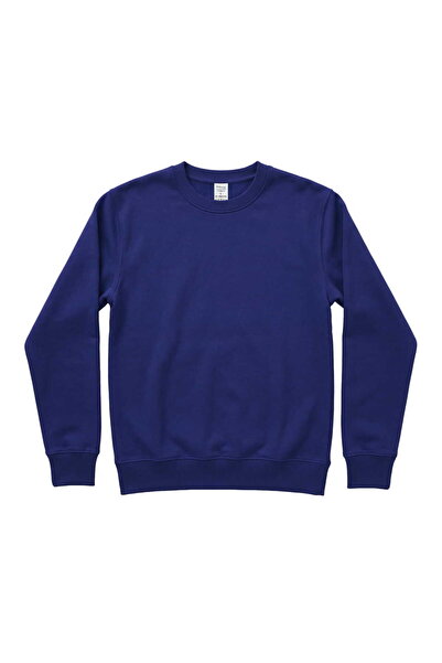RELAXIA Bărbați, albastru marin guler rotund basic Swea tricou cu mânecă lung...