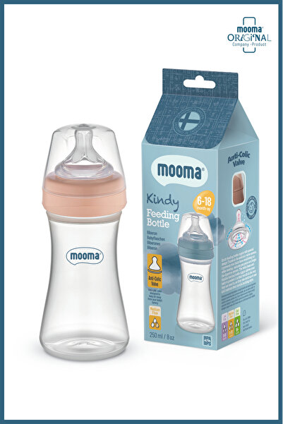 MOOMA Kindy Doğal Tepkili Antikolik Biberon 250 Ml 6-18 Ay Orta Akış - Gül Ku...