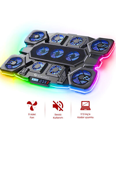 gameagle Eagle Vortex K11 RGB 11 Fanlı 10 RGB Modlu 9-17.3'' Notebook Soğutuc...