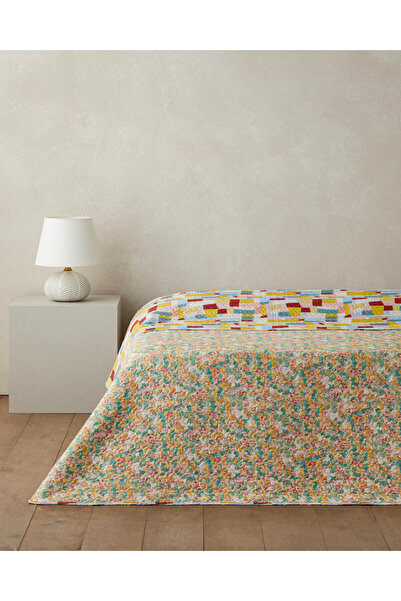 English Home Ripple Bloom Çift Kişilik Çok Amaçlı Örtü 200x220 cm Turuncu