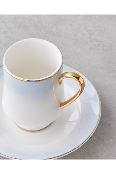 English Home Royals New Bone China 4 Parça 2 Kişilik Kahve Fincan Takımı 90 ml Mavi