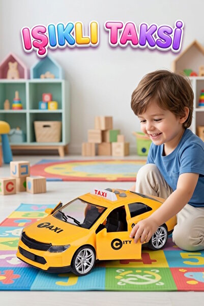 Tıfıl Toys Sesli Işıklı Pilli Ticari Oyuncak Taksi